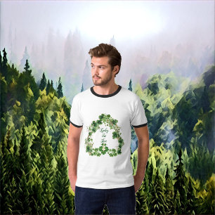 ラッキーインラブグリーンシャムロックハートサンパトリック Tシャツ