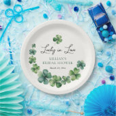 ラッキーインラブグリーンシャームロックブライダルシャワー ペーパープレート (パーティー)
