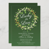 ラッキーインラブゴールデンシャムロックズリハーサルディナー 招待状 (正面/裏面)