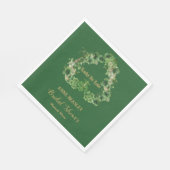 ラッキーインラブシャムロックグリーン金ゴールドブライダルシャワー スタンダードランチョンナプキン (角)