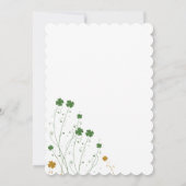 ラッキーインラブシャムロックグリーン金ゴールドブライダルシャワー 招待状 (裏面)