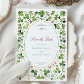 ラッキーインラブシャムロック&ハートデイトカードを保存 招待状