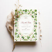 ラッキーインラブシャムロック&ハートデイトカードを保存 招待状