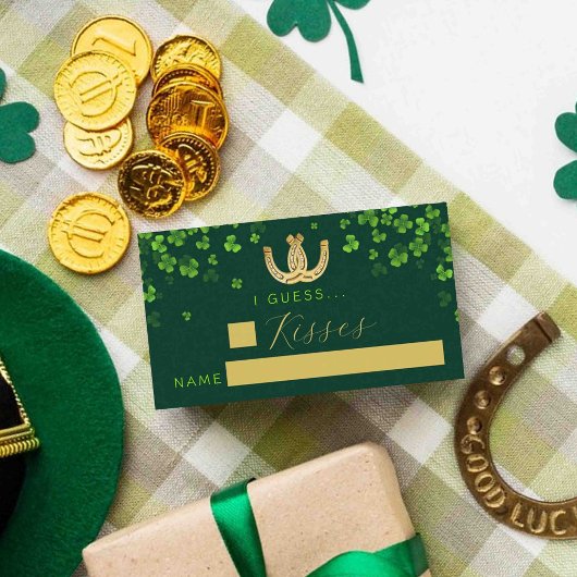 ラッキーインラブセントパトリックの日ブライダルシャワーゲーム エンクロージャーカード