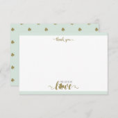 ラッキーインラブセントパトリックの日ブライダルシャワー サンキューカード (正面/裏面)