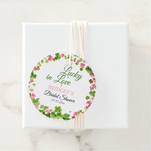 ラッキーインラブセントパトリックの日ブライダルシャワー フェイバータグ (インサイチュ)