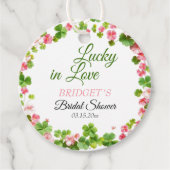 ラッキーインラブセントパトリックの日ブライダルシャワー フェイバータグ (正面)