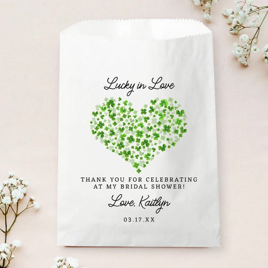 ラッキーインラブセントパトリックの日ブライダルシャワー フェイバーバッグ