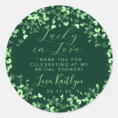 ラッキーインラブセントパトリックの日ブライダルシャワー ラウンドシール (正面)