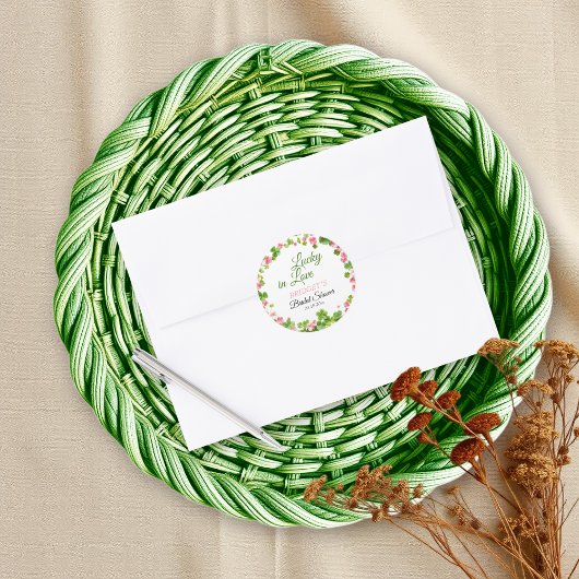 ラッキーインラブセントパトリックの日ブライダルシャワー ラウンドシール