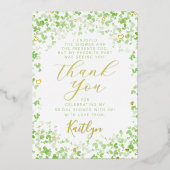 ラッキーインラブセントパトリックの日ブライダルシャワー 実在 箔招待状 (正面)