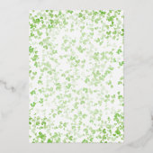 ラッキーインラブセントパトリックの日ブライダルシャワー 実在 箔招待状 (裏面)