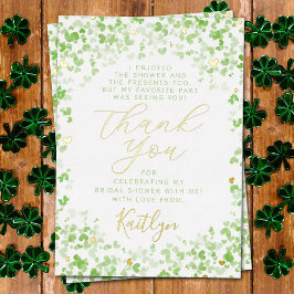 ラッキーインラブセントパトリックの日ブライダルシャワー 実在 箔招待状