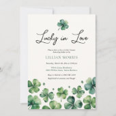 ラッキーインラブセントパトリックの日ブライダルシャワー 招待状 (正面)