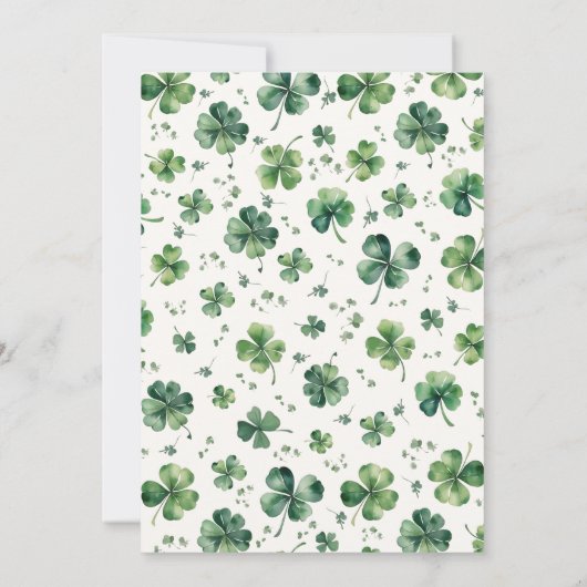 ラッキーインラブセントパトリックの日ブライダルシャワー 招待状 (裏面)