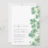 ラッキーインラブセントパトリックの日ブライダルシャワー 招待状 (正面)