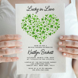 ラッキーインラブセントパトリックの日ブライダルシャワー 招待状