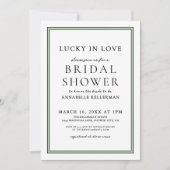 ラッキーインラブセントパトリックの日ブライダルシャワー 招待状 (正面)