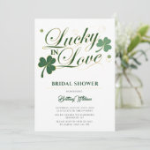 ラッキーインラブセントパトリックモダンブライダルシャワー 招待状 (スタンド正面)