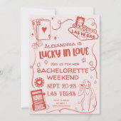 ラッキーインラブハンドドロッドカジノベガスバチェロレッテ 招待状 (正面)