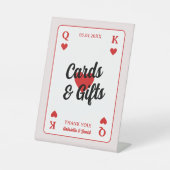 ラッキーインラブハートカップルシャワーカードギフト 台座サイン (正面)