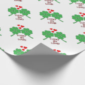 ラッキーインラブハートクローバー ラッピングペーパー (角)