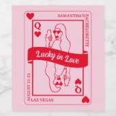 ラッキーインラブピンク&レッドカスタムバチェロレッテ特典 ワインラベル (シングルラベル)