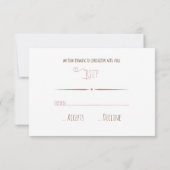 ラッキーインラブフォーチュンクッキー結婚式RSVPカード 出欠カード (裏面)