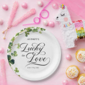 ラッキーインラブブライダルシャワーグリーンシャームロック ペーパープレート (パーティー)