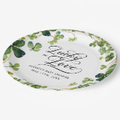 ラッキーインラブブライダルシャワーグリーンシャームロック ペーパープレート (アングル)