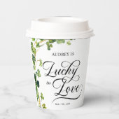 ラッキーインラブブライダルシャワーグリーンシャームロック 紙コップ (裏面)
