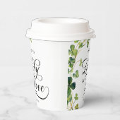 ラッキーインラブブライダルシャワーグリーンシャームロック 紙コップ (右)