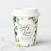 ラッキーインラブブライダルシャワーグリーンシャームロック 紙コップ (裏面)