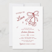 ラッキーインラブベガスカジノサイコロボウブライダルシャワー 招待状 (正面)