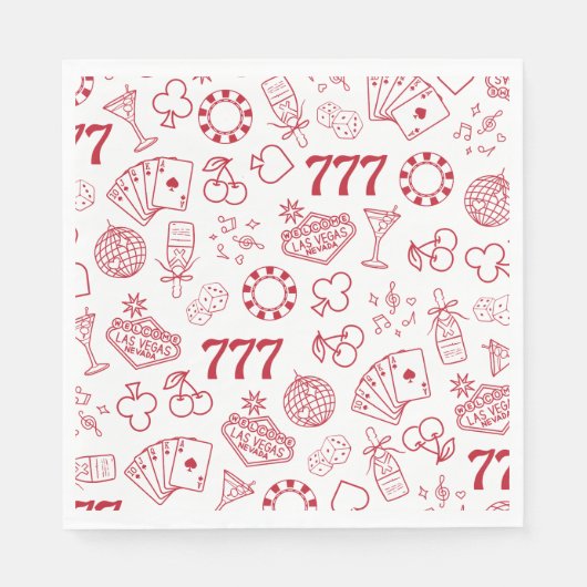 ラッキーインラブベガスバチェロレッテ スタンダードランチョンナプキン (正面)