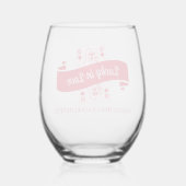 ラッキーインラブベガスピンク&レッドバチェロレッテ ステムなしワイングラス (裏面)