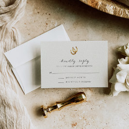 ラッキーインラブホースシューウェディングRSVPカード 出欠カード