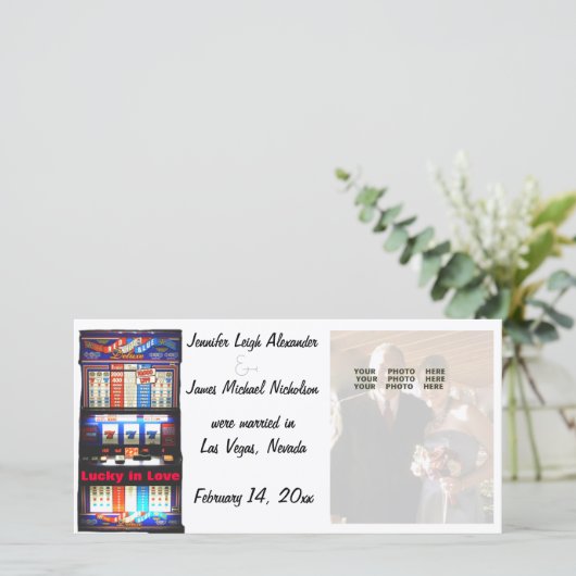 ラッキーインラブラスベガス結婚の発表 案内状 (スタンド正面)
