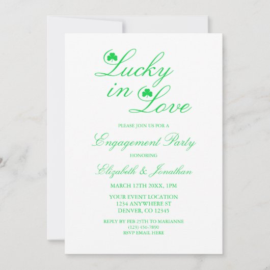 ラッキーインラブ婚約パーティ 招待状 (正面)