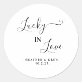 ラッキーインラブ宝くじスクラッチ結婚式の引き出物ファボ ラウンドシール (正面)