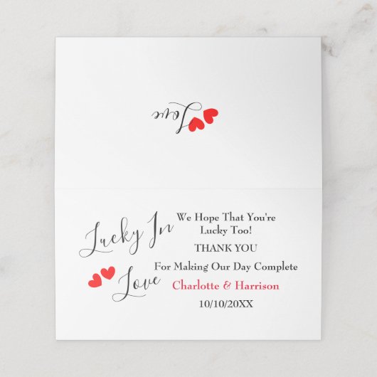 ラッキーインラブ抽選チケットホルダー プレイスカード (外部開封)