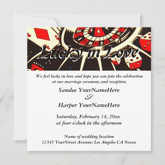 ラッキーインラブ結婚式招待状 招待状 (正面)