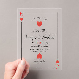 ラッキーインラブ遊ズカードラスベガス結婚ズ アクリル招待状