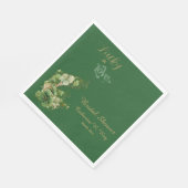 ラッキーインラブ金ゴールドきらめくシャムロックブライダルシャワー スタンダードランチョンナプキン (角)