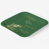 ラッキーインラブ金ゴールドきらめくシャムロックブライダルシャワー ペーパープレート (傾斜あり)