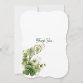 ラッキーインラブ金ゴールドきらめくシャムロックブライダルシャワー 招待状 (裏面)