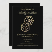 ラッキーインラブ金ゴールドサイコロカジノバチェロレッテ 招待状 (正面/裏面)