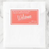 ラッキーインラブ – ウェルカムバッグステッカー – Coral 長方形シール (バッグ)