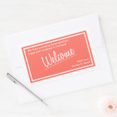 ラッキーインラブ – ウェルカムバッグステッカー – Coral 長方形シール (封筒)