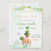 ラッキーインラブSt patricksアイルランドブライダルシャワー 招待状 (正面)